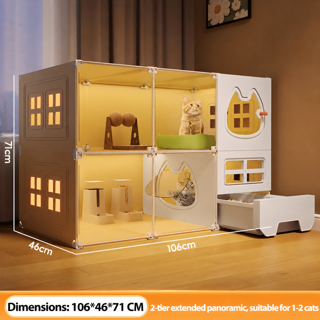 AVANRA Large Cat Villa with Litter Box