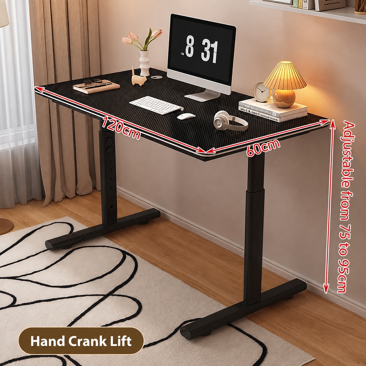 AVANRA Adjustable Study Desk with Bookshelf