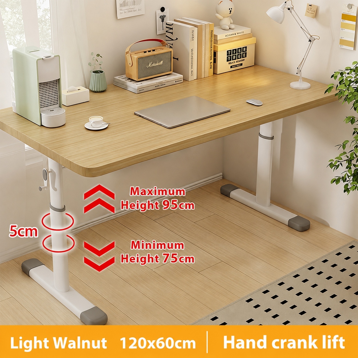 AVANRA Adjustable Study Desk with Bookshelf