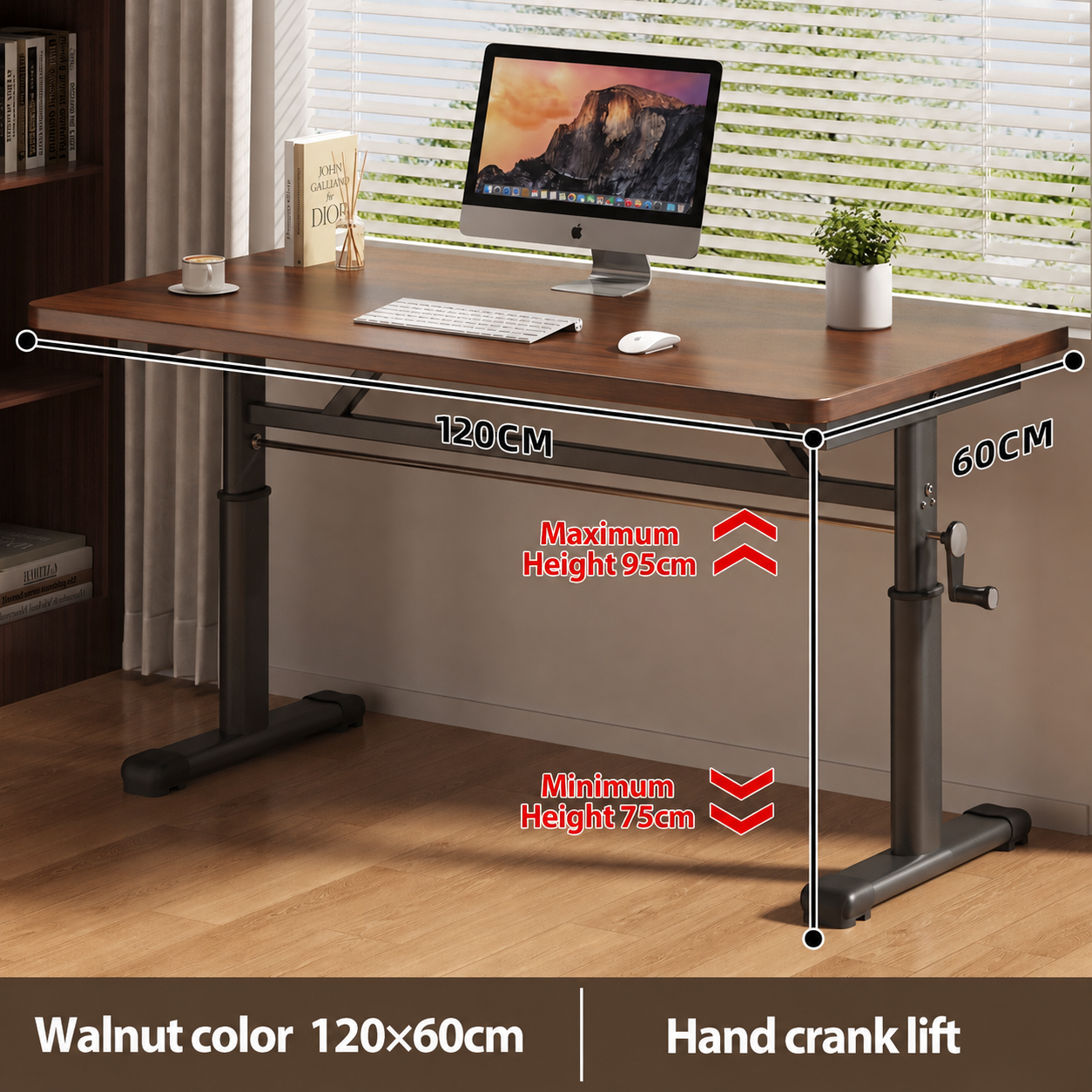 AVANRA Adjustable Study Desk with Bookshelf