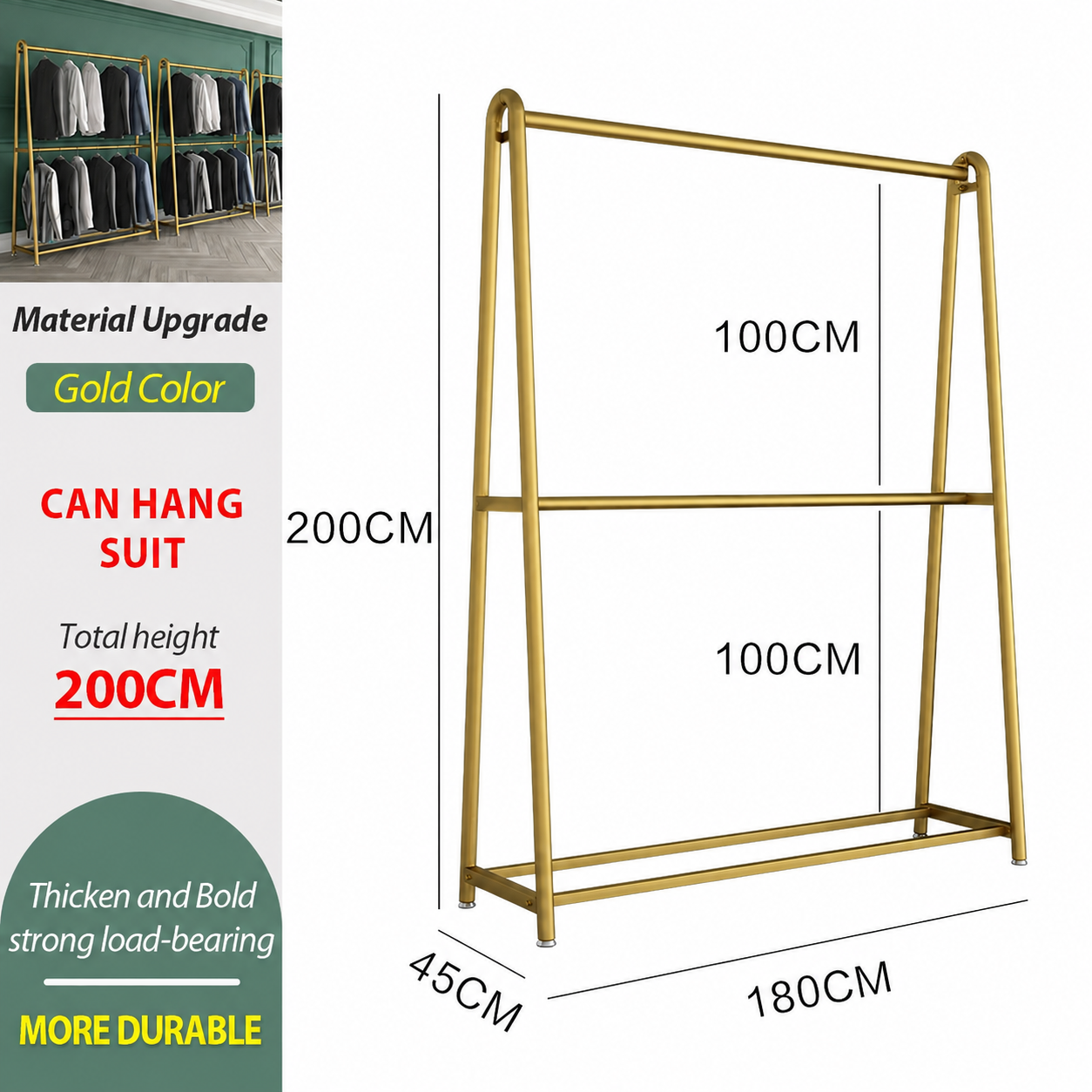 AVANRA Golden Steel Clothes Rack
