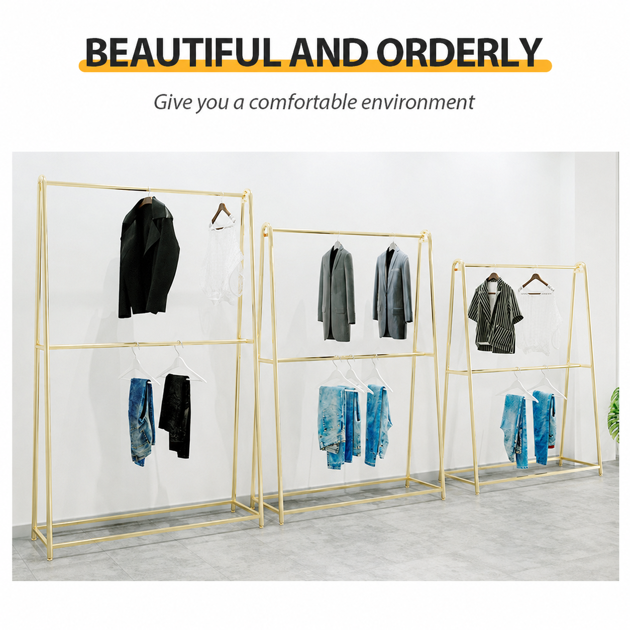 AVANRA Golden Steel Clothes Rack