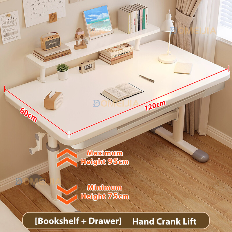 Lifting Meja Belajar Adjustable Gaming Table Study Table Bedroom Bookshelf Office Computer Meja 80~120CM