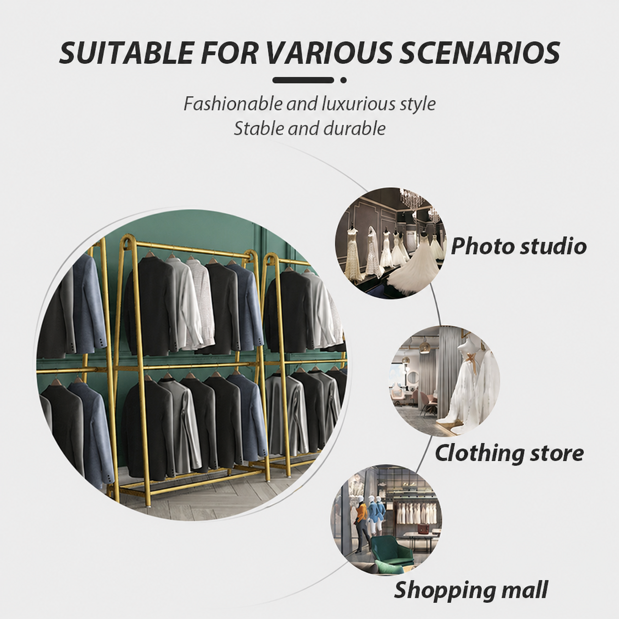 AVANRA Golden Steel Clothes Rack
