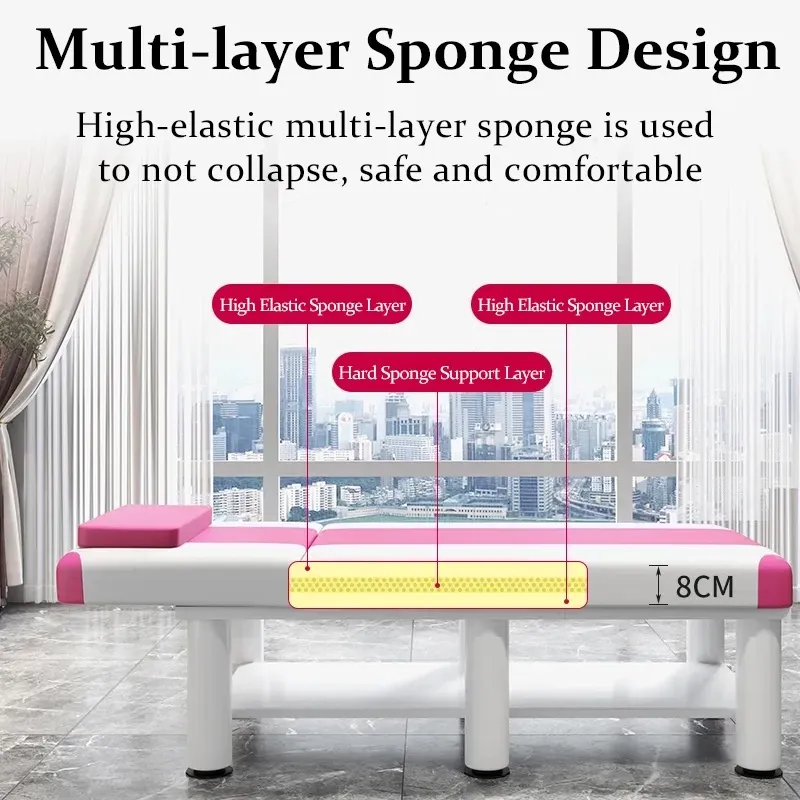 High-Quality Beauty Massage Bed With High Weight Capacity Adjustable Salon Bed For Professional Use Rak Meja Urut