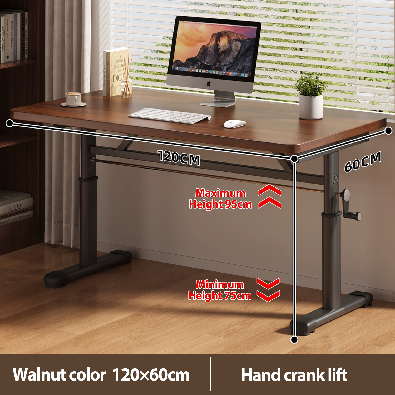 Lifting Meja Belajar Adjustable Gaming Table Study Table Bedroom Bookshelf Office Computer Meja 80~120CM