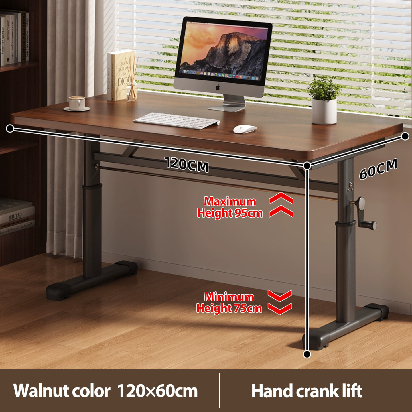 Lifting Meja Belajar Adjustable Gaming Table Study Table Bedroom Bookshelf Office Computer Meja 80~120CM