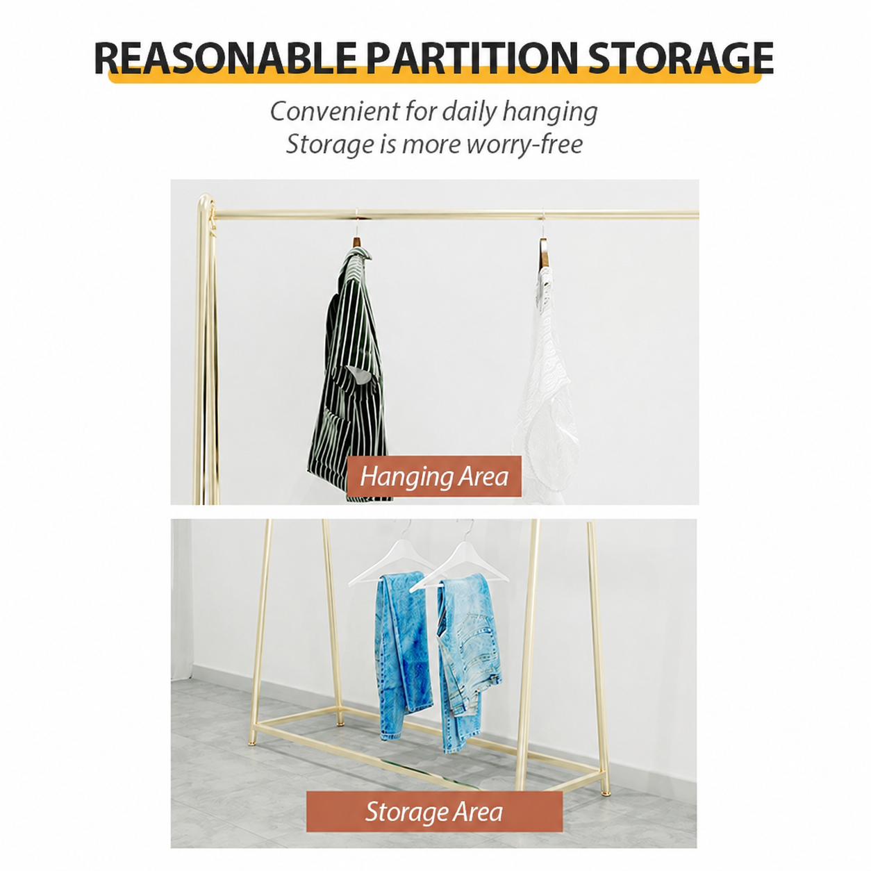 AVANRA Golden Steel Clothes Rack