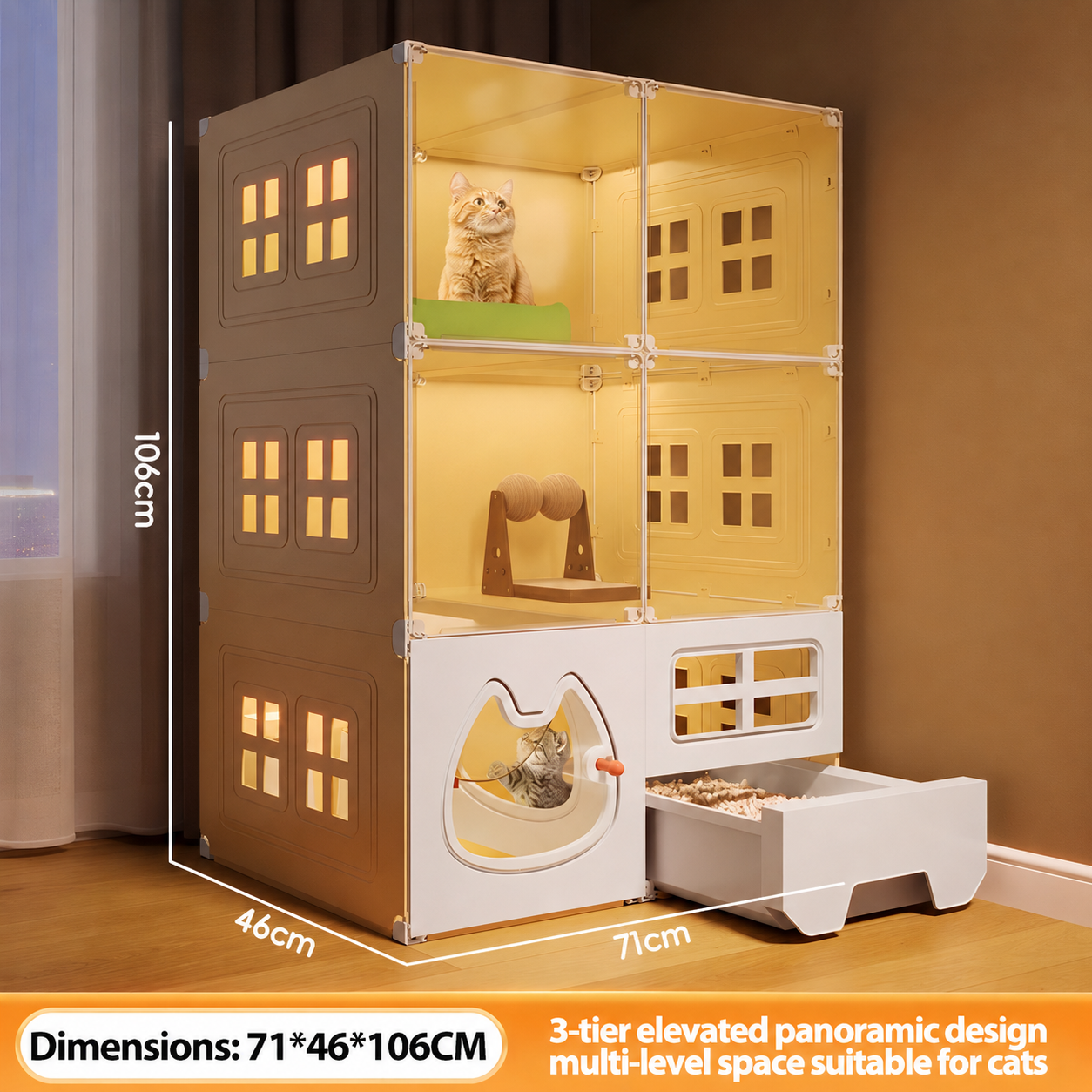 Large Cat Villa with Litter Box Malaysia | AVANRA