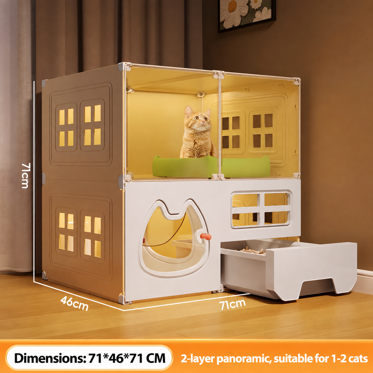 AVANRA Large Cat Villa with Litter Box