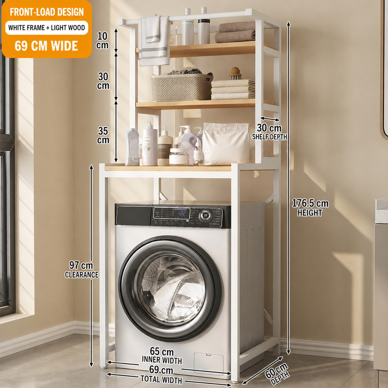 AVANRA 3 Tiers Washing Machine Rack