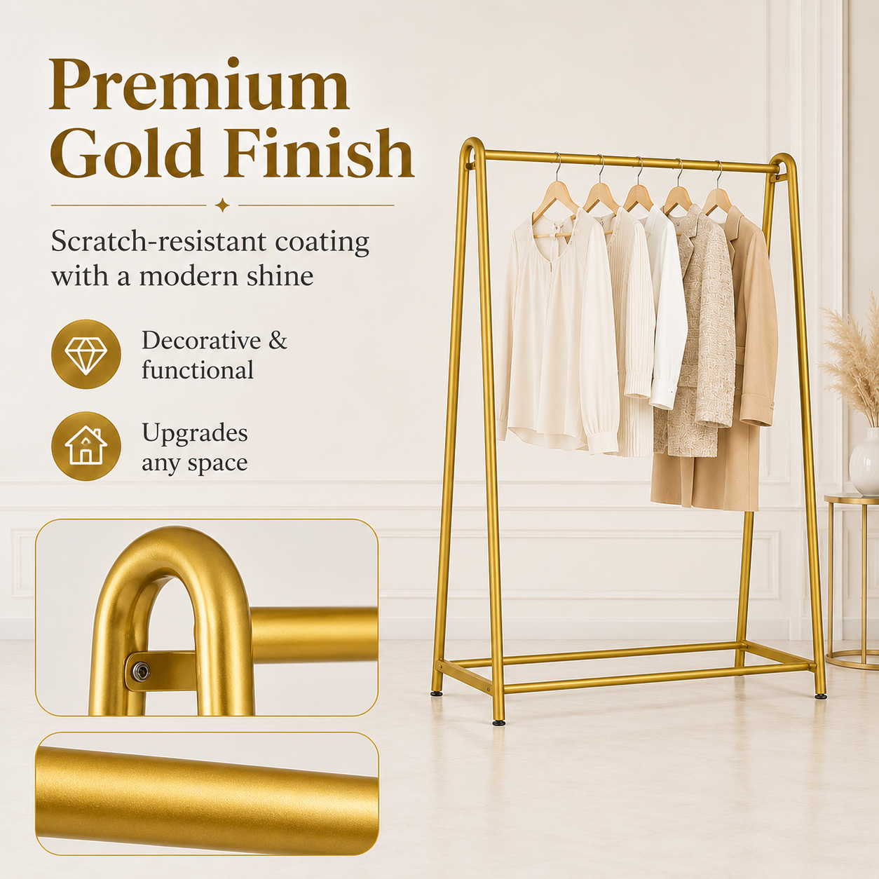 AVANRA Golden Steel Clothes Rack