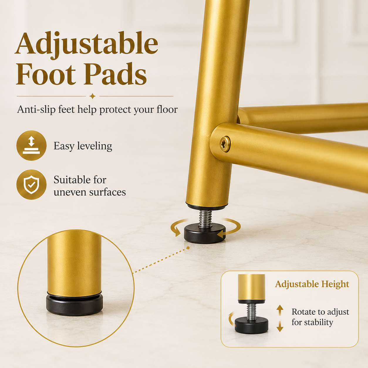 AVANRA Golden Steel Clothes Rack