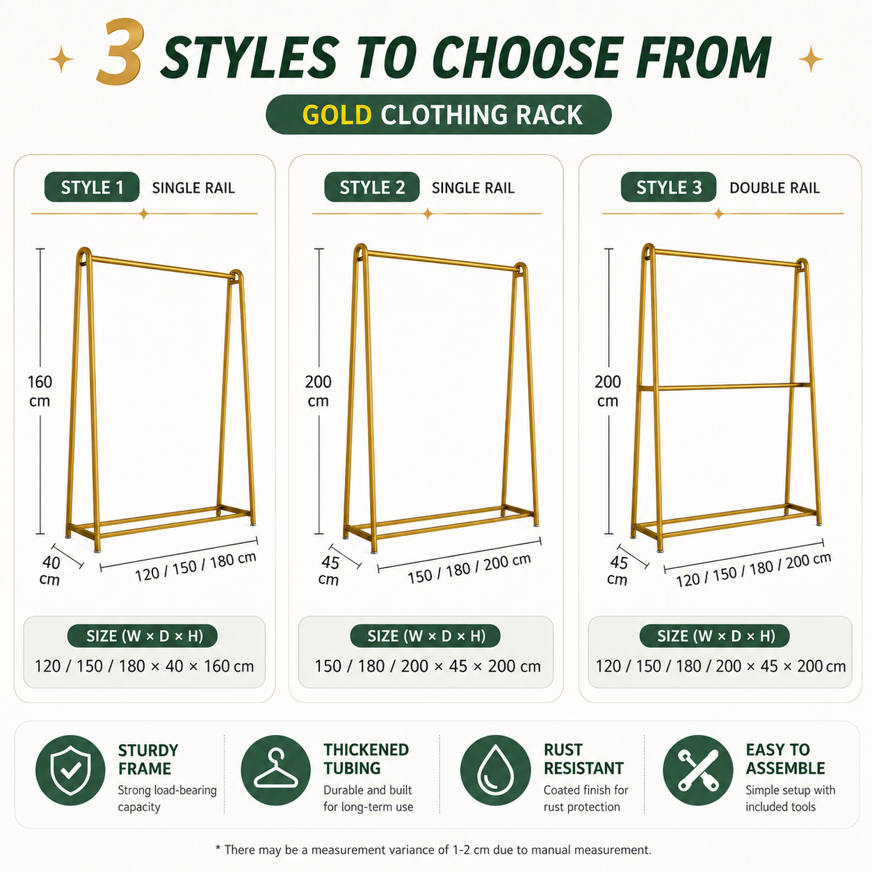 AVANRA Golden Steel Clothes Rack