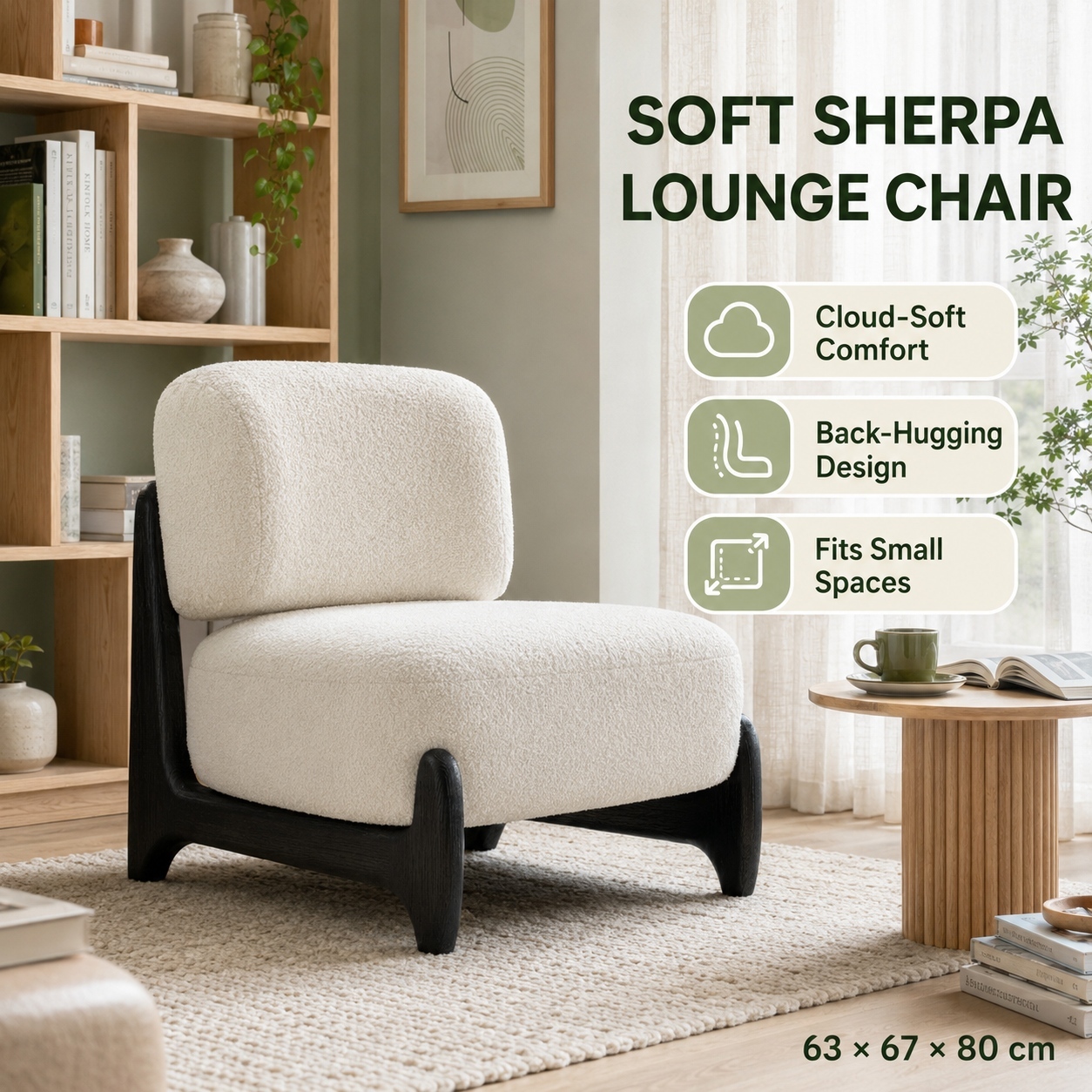 AVANRA Lamb Velvet Lounge Chair Sofa Chair