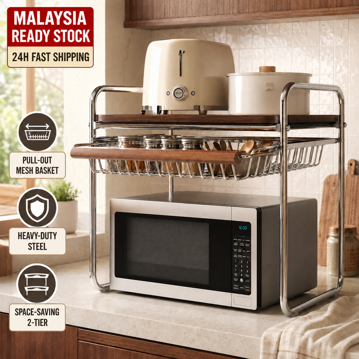 AVANRA Multi-Layer Kitchen Microwave Rack