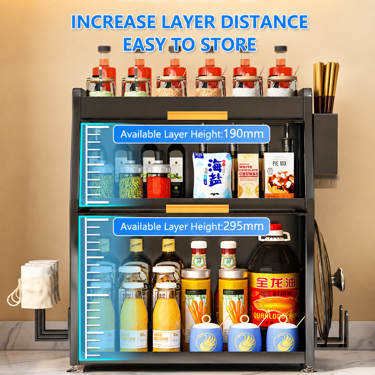 AVANRA 2-Tier Kitchen Spice Rack Organizer