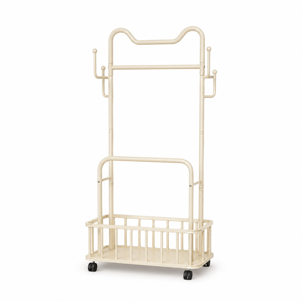 AVANRA Mobile Coat Rack with Storage Basket
