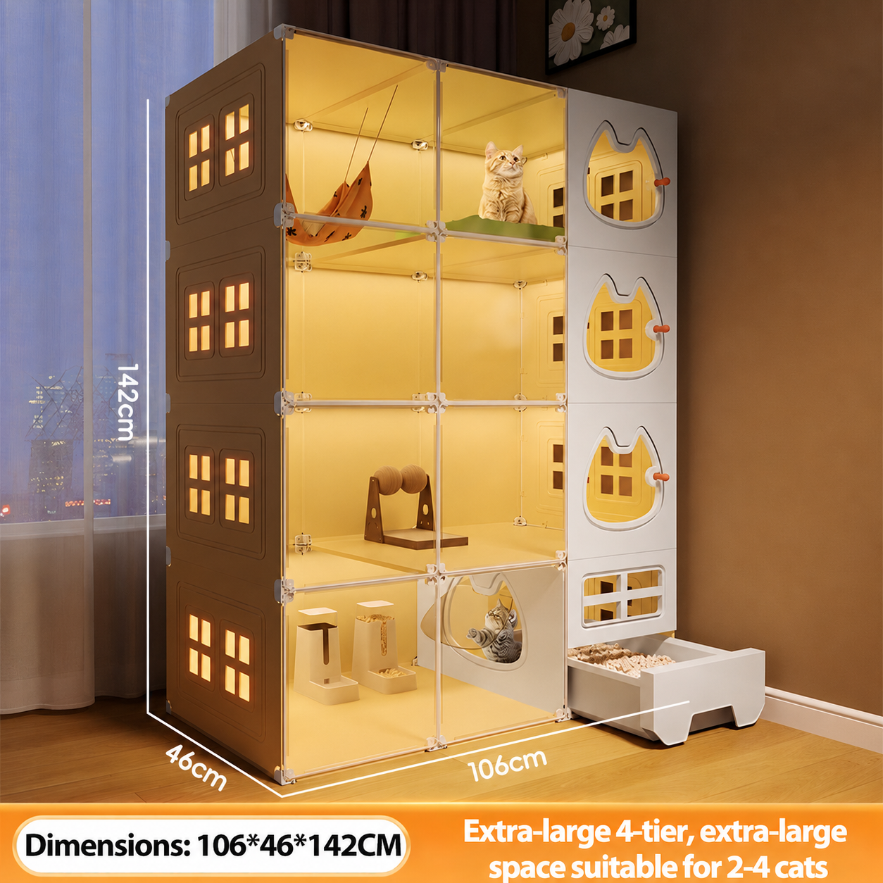 Large Cat Villa with Litter Box Malaysia | AVANRA