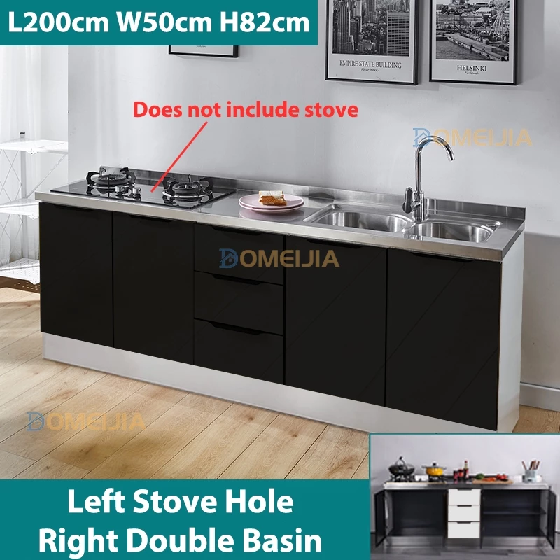 AVANRA Stainless Steel Sink Cooktop Cabinet storage and usage detail