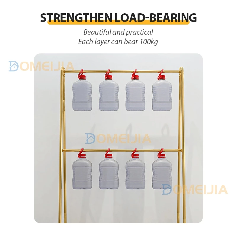 Golden Steel Pipe Clothes Rack Clothing Store Display Shelf Bold Drying Hanging 150/180/200 Penyangkut Baju