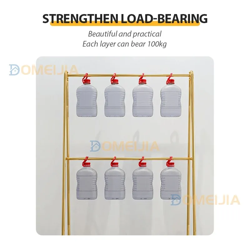 Golden Steel Pipe Clothes Rack Clothing Store Display Shelf Bold Drying Hanging 150/180/200 Penyangkut Baju