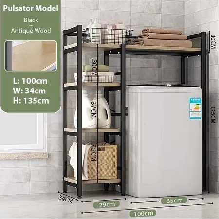 Washing Machine Rack Bathroom Storage Shelf Balcony Floor Hanger Toilet Shelves Rak Mesin Basuh 4-Tier