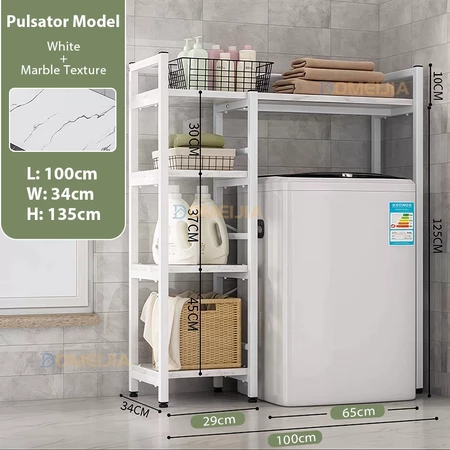 Washing Machine Rack Bathroom Storage Shelf Balcony Floor Hanger Toilet Shelves Rak Mesin Basuh 4-Tier