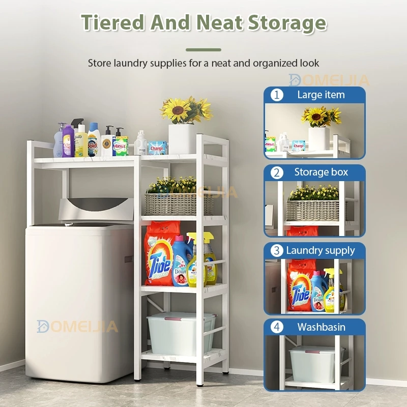 Washing Machine Rack Bathroom Storage Shelf Balcony Floor Hanger Toilet Shelves Rak Mesin Basuh 4-Tier