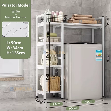 Washing Machine Rack Bathroom Storage Shelf Balcony Floor Hanger Toilet Shelves Rak Mesin Basuh 4-Tier