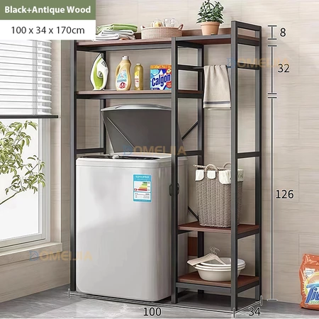 Washing Machine Rack Bathroom Storage Shelf Balcony Floor Hanger Toilet Shelves Rak Mesin Basuh 4-Tier