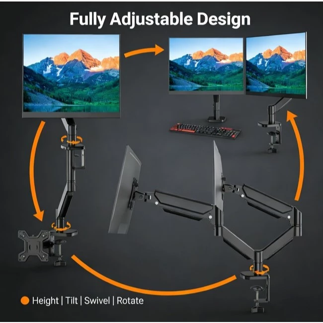 AVANRA Adjustable Monitor Arm Stand product detail for Malaysia homes and commercial spaces