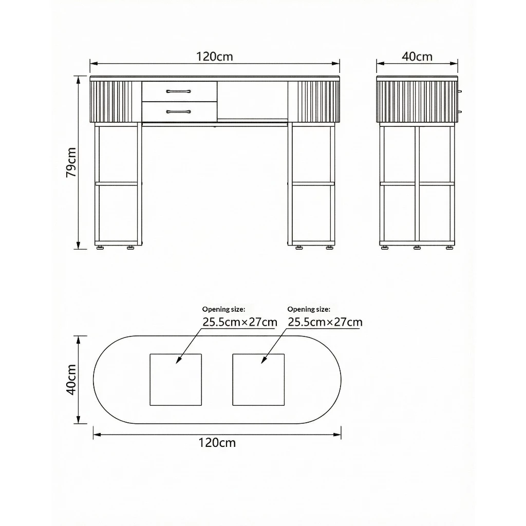 AVANRA Tempered Glass Manicure Table product detail for Malaysia homes and commercial spaces