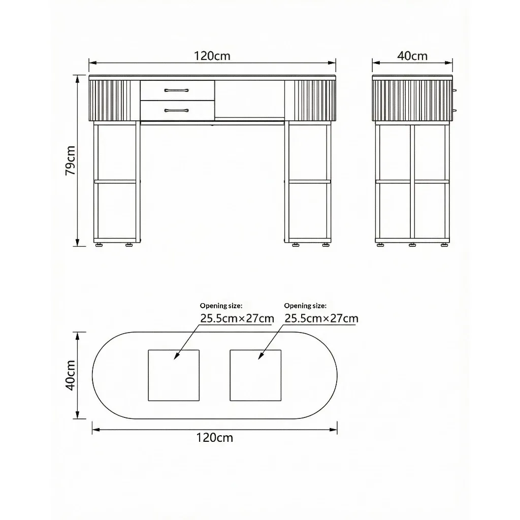 AVANRA Tempered Glass Manicure Table product detail for Malaysia homes and commercial spaces