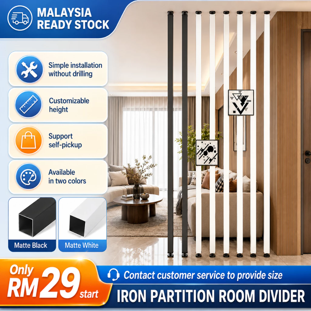 Premium Aluminum Alloy Divider Penghadang Ruang Custom Screen Partition Living Room Office Entrance Decor
