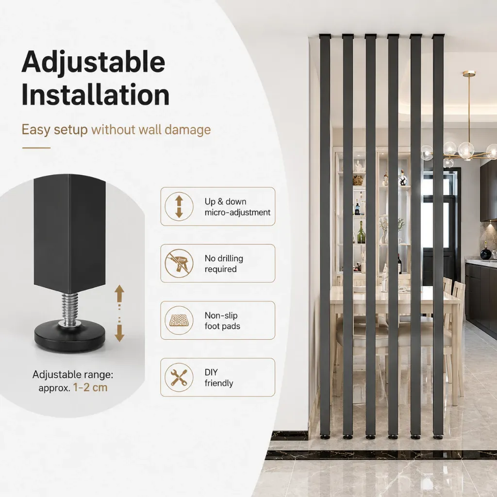Premium Aluminum Alloy Divider Penghadang Ruang Custom Screen Partition Living Room Office Entrance Decor