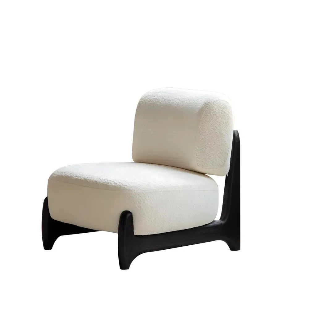 Lamb Velvet Lounge Chair Retro Single Sofa Kerusi Santai Modern Comfy Seat Nordic Living Room Furniture
