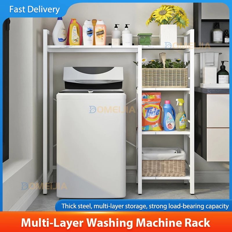 Washing Machine Rack Bathroom Storage Shelf Balcony Floor Hanger Toilet Shelves Rak Mesin Basuh 4-Tier