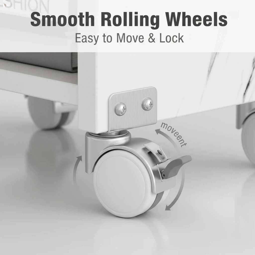 Foldable Dining Table With Wheels Multipurpose Storage Cabinet Meja