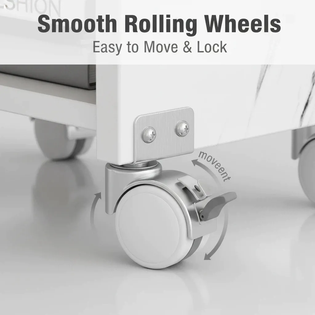 Foldable Dining Table With Wheels Multipurpose Storage Cabinet Meja