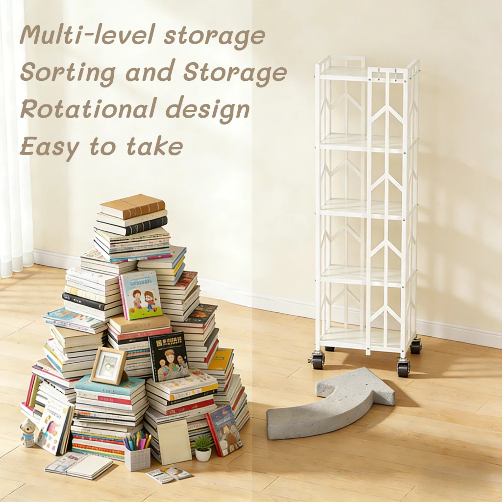 AVANRA Rotating Bookshelf with Wheels product detail for Malaysia homes and commercial spaces