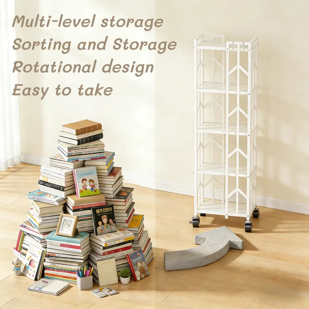 AVANRA Rotating Bookshelf with Wheels product detail for Malaysia homes and commercial spaces