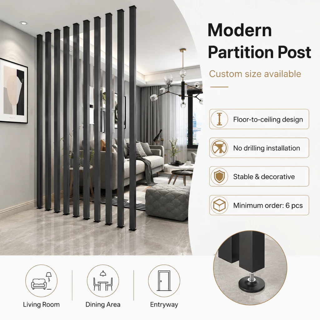 Premium Aluminum Alloy Divider Penghadang Ruang Custom Screen Partition Living Room Office Entrance Decor