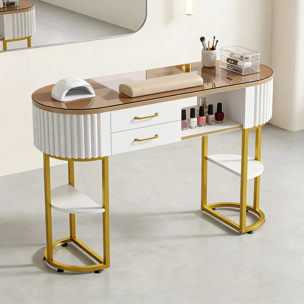 AVANRA Tempered Glass Manicure Table for manicure table Malaysia