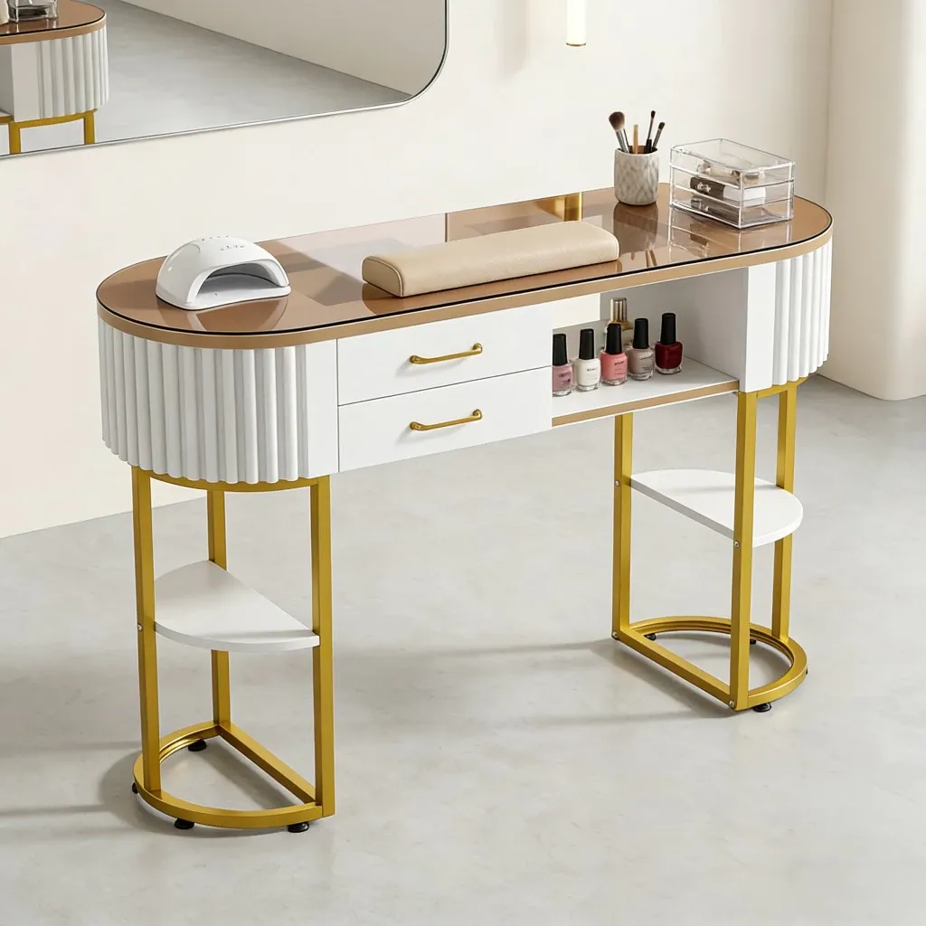 AVANRA Tempered Glass Manicure Table for manicure table Malaysia
