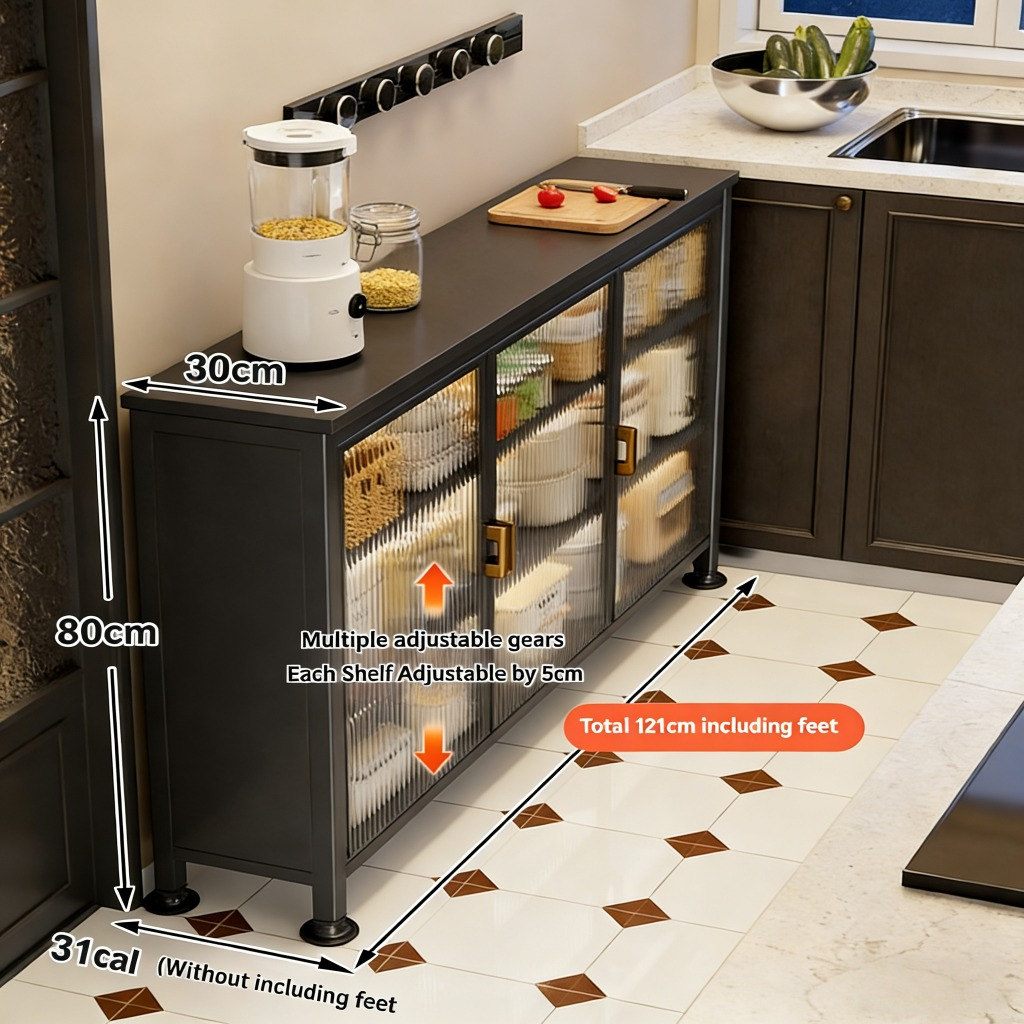 Multi Function Rock Slab Kitchen Storage Rack Floor Standing Narrow Cabinet Workstation Cookware Bowl Organizer