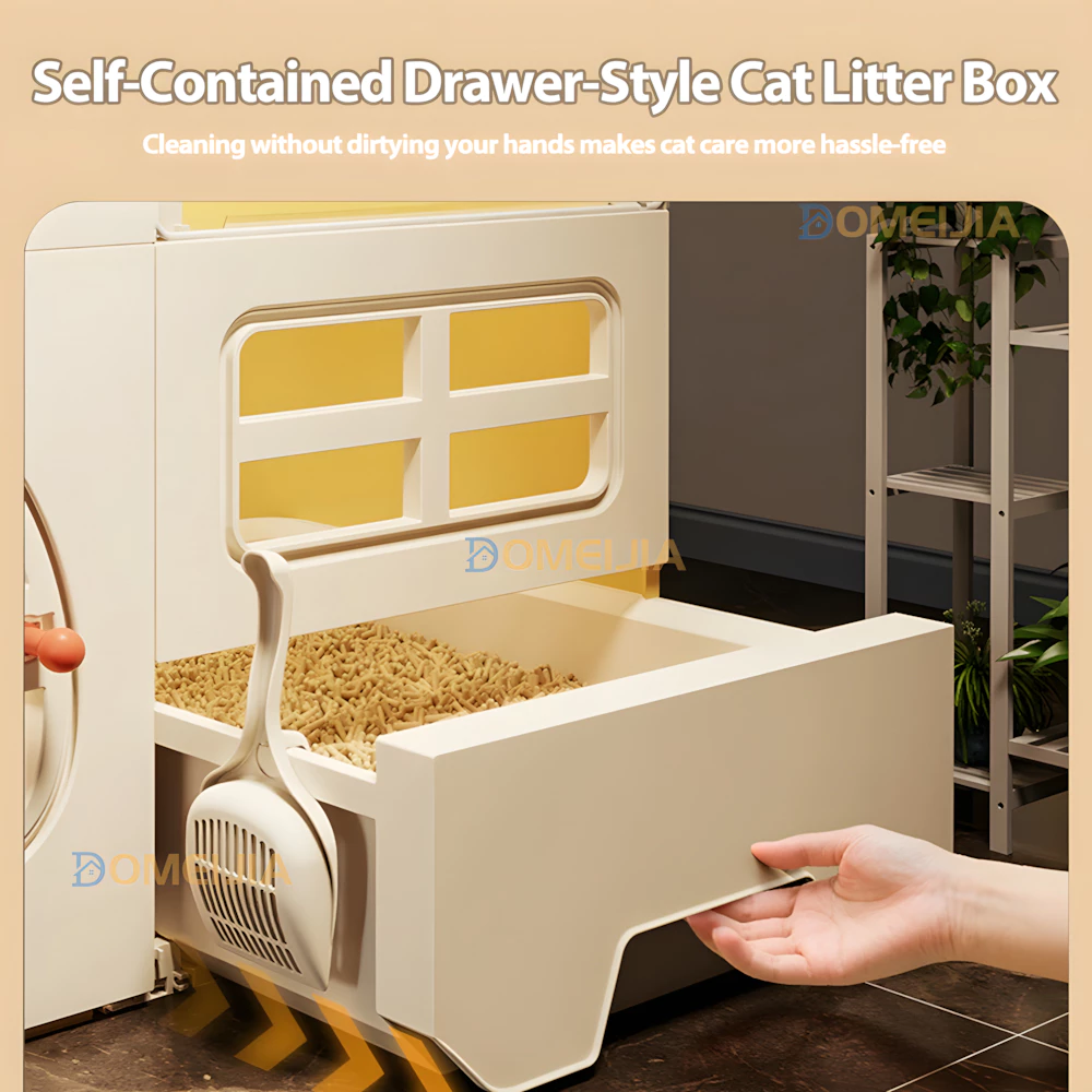 Sangkar Kucing Besar Cat Villa With Litter Box And Scoop Kucing Toilet Bertingkat Breathable 