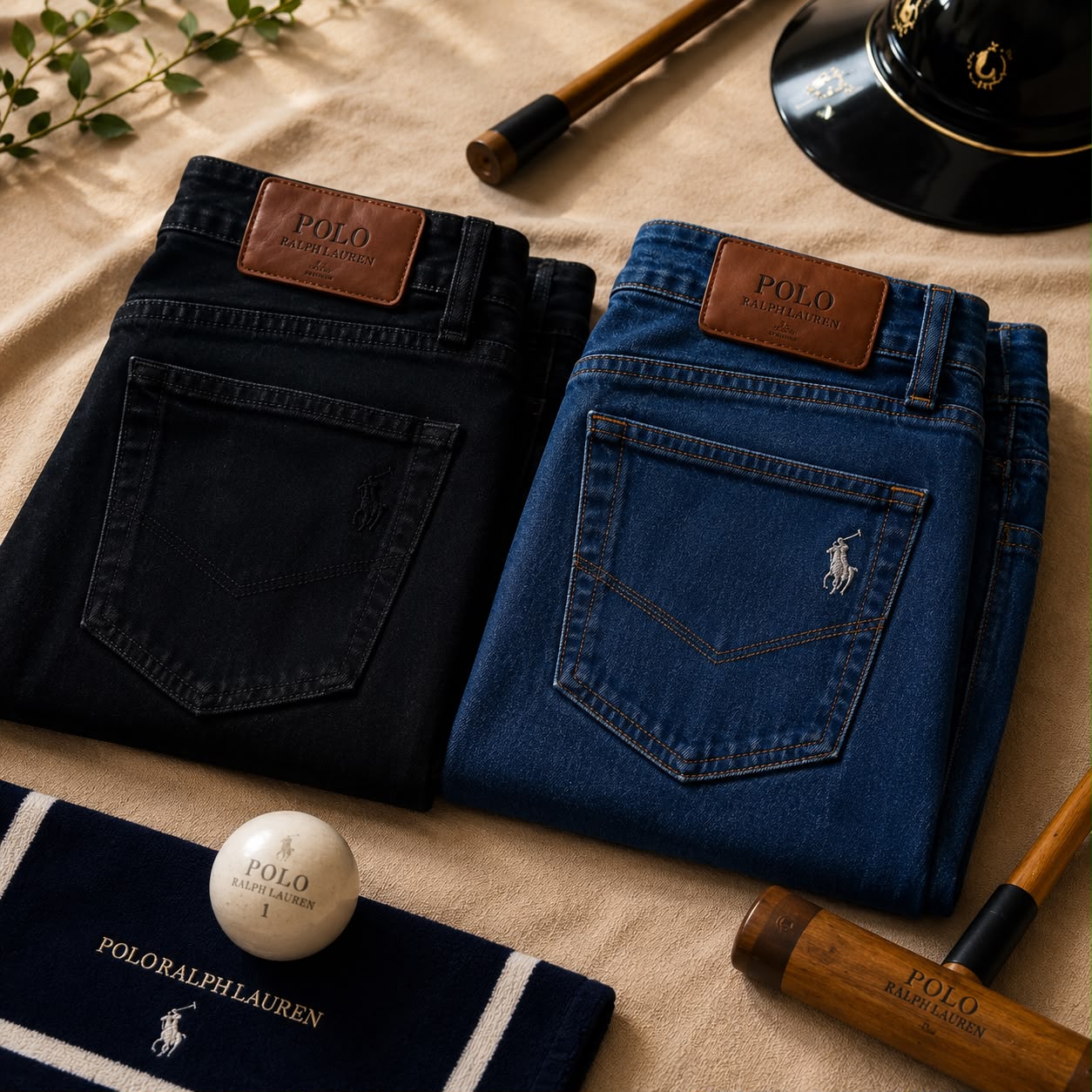 Men's Heritage Premium Denim Jeans – Black & Royal Blue Combo Pack