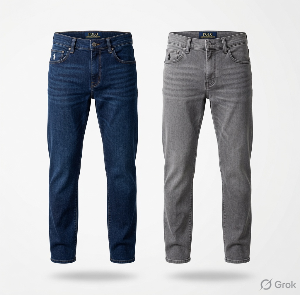 Premium Men's Regular Fit Denim Jeans Combo Pack – Dark Blue & Ash Grey