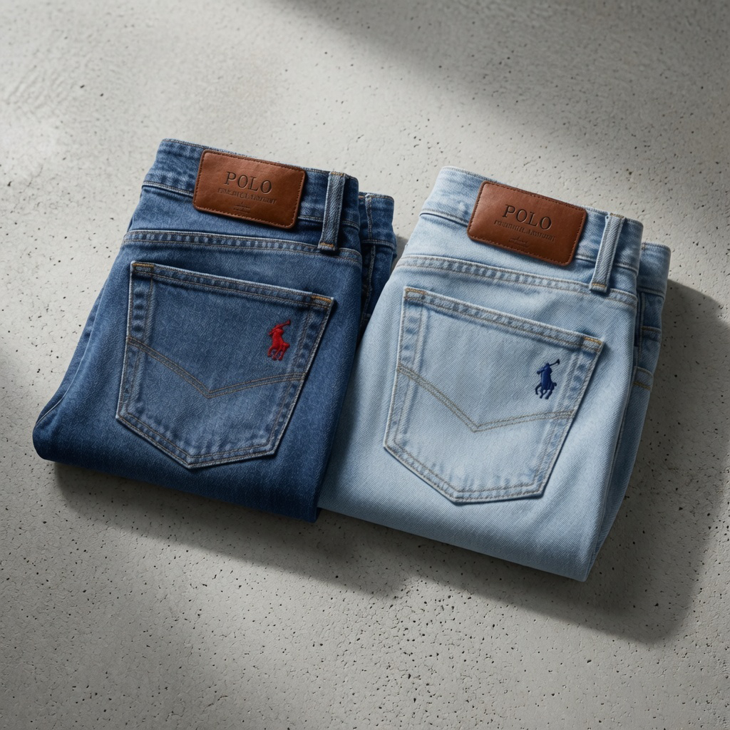 Men's Casual Slim Fit Denim Jeans Combo – Mid Blue & Ice Blue